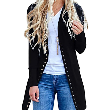 Women 2024 European Style Button Sweater Cardigan