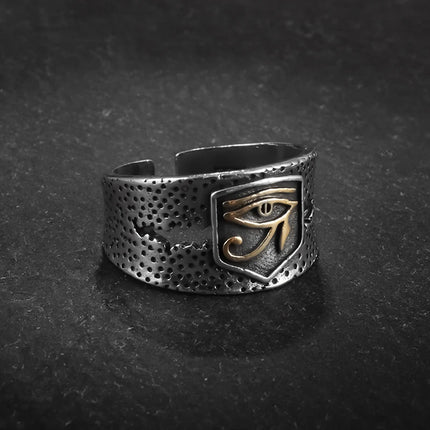 Men Vintage Ancient Egyptian Mythology Eye of Horus Symbol Ring