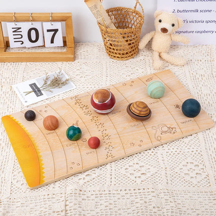 Wooden Montessori Solar System Puzzle Early Education Toys