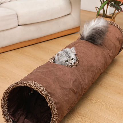 Cat Toys Long Suede Collapsible Tunnel - Mad Fly Essentials