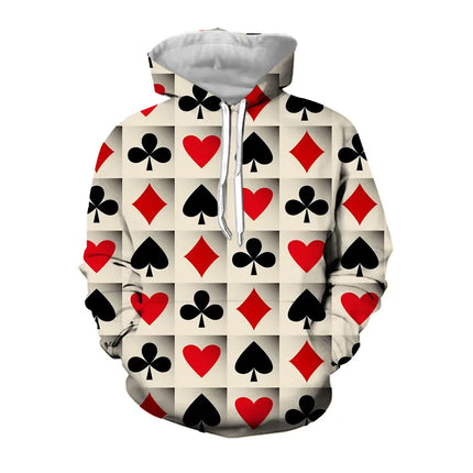 Men 3D Fashion Poker Spades S-7XL Party Hoodies