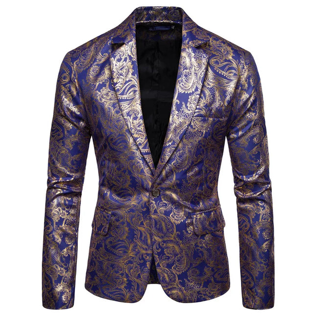 Men 2024 Gold Business Casual Blazer