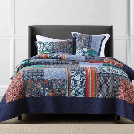 Vintage Quilt 3PCS Queen King Duvet Set