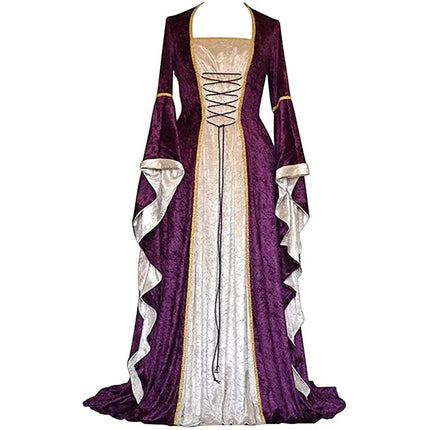 Women Halloween Plus Medieval Retro Court Dress