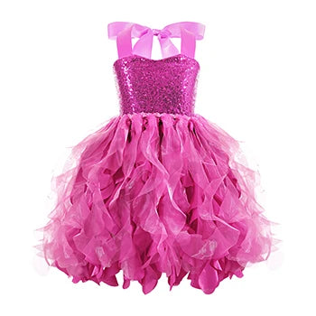 Girl Summer Rainbow Mesh Dance Costume