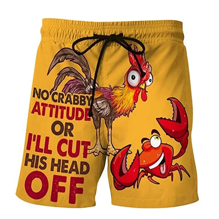 Men Funny Banana Crab Animal 3D Boardshorts