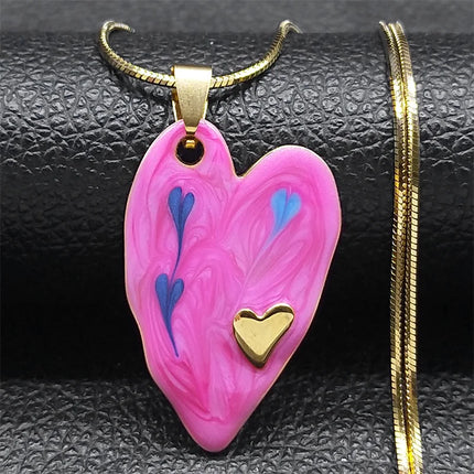 Stainless Pink Heart Pendant Necklace – Mad Fly Essentials