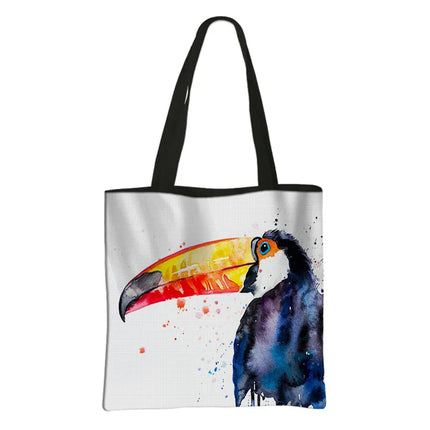 Woodland Animal Watercolor Large Capacity Shoulder Bags