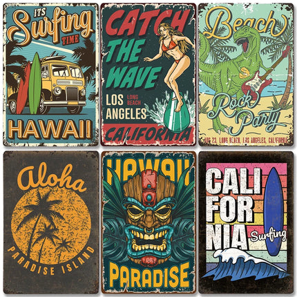 Vintage Beach Aloha Tiki Bar California Party Decor