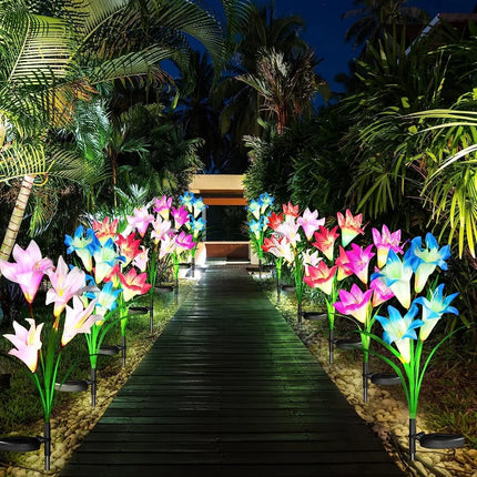 Solar LED Flower Garden Color Changing Landscape Lights