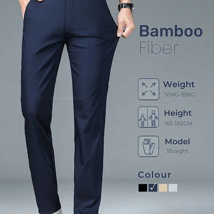 Men Bamboo Fiber Business Casual Pants