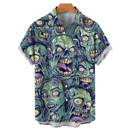 Men 3D Tiki Party Oversized Hawaiian Shirts