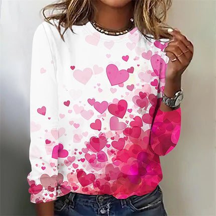 Women 3D Love Long Valentine's Tees - Mad Fly Essentials