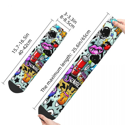 Men Compression Happy 3D Graffiti Socks