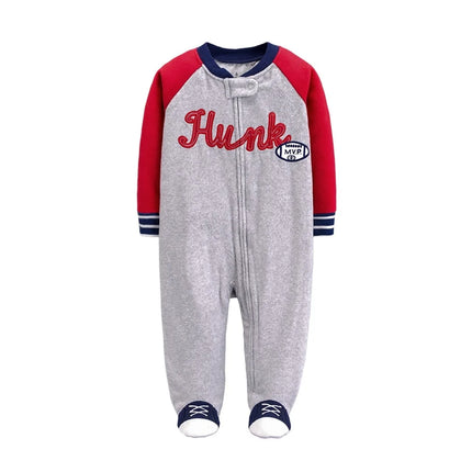 Baby Boy Fall Fleece Animal Rompers