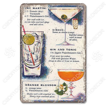 Pina Colada Drink Mojito Vintage Wall Sign