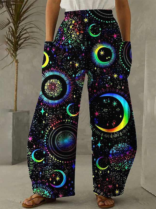 Women Galaxy Sky 3D Wide Leg Pants