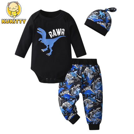 Baby Boy Dinosaur Romper Clothes Set