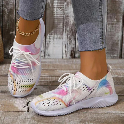 Women Rainbow 2024 Lightweight Knitted Sneakers