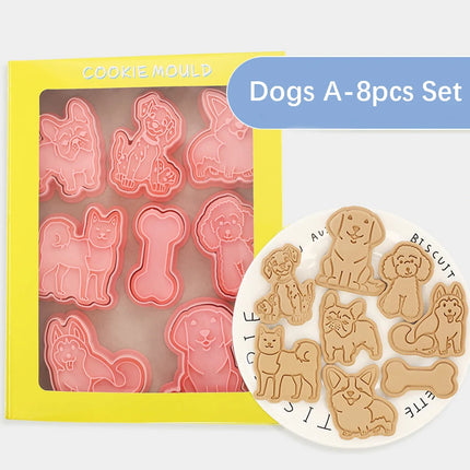 Cartoon Cookie Cutter 3D 8Pcs Birthday Party Baking Accessories