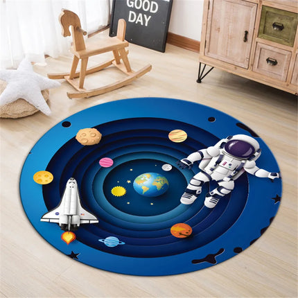 Kids Room 3D Astronaut Round Area Rug