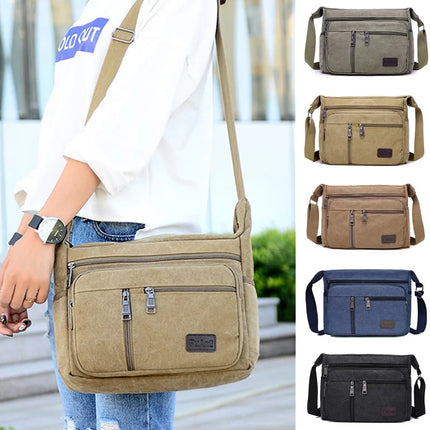 Men Business Casual Khaki Shoulder Crossbody Bags