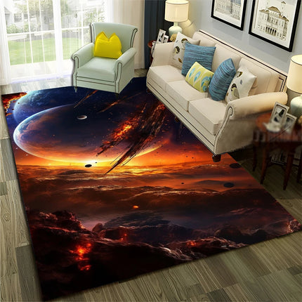 3D Universe Space Galaxy Planet Rug