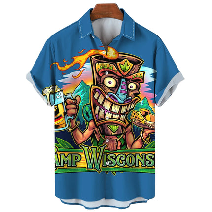 Men Ghost Retro 3D Hawaiian Shirts