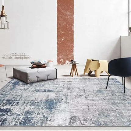 Nordic Abstract Grey Blue Living Area Modern Rug