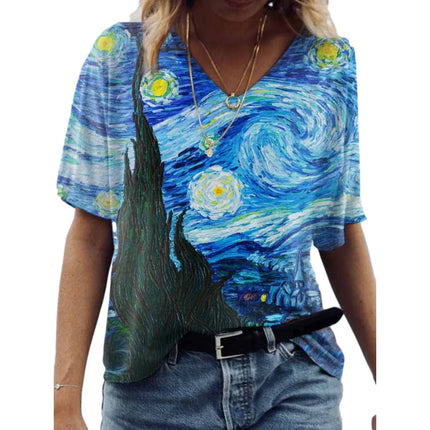 Women 3D Van Gogh Starry Night Tops