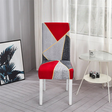 Geometric Elastic Dining Chair Cover Slipcover