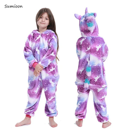 Baby Girl Winter Unicorn Pajama Costume Set