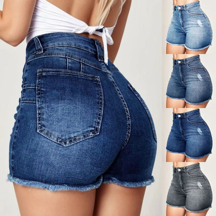 Women Slim High Waist Jean Shorts