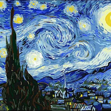 DIY Van Gogh Starry Night Paint by Numbers Wall Art