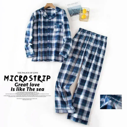 Men Home Suits Star Plaid Pajama Sets