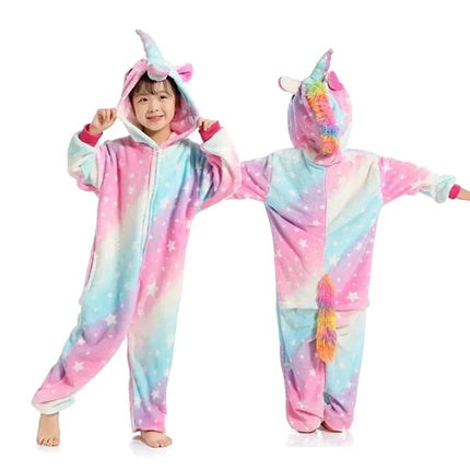 Baby Girl Winter Unicorn Pajama Costume Set