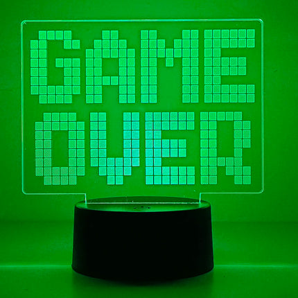 Game Over LED Night Light 3D Illusion Lamp