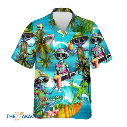 Men Tropical Alien 3D Hawaiian Shirt