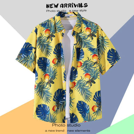 Men 2024 Fashion Hawaiian Floral Beach Shirts