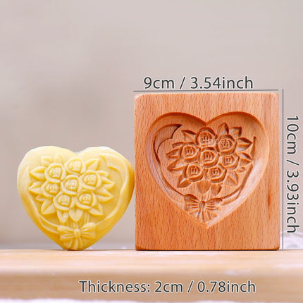 Wood Heart 3D DIY Embossed Cookie Cutter