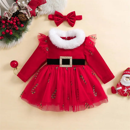 Baby Girl Long Mesh Christmas Outfit