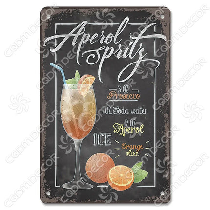 Pina Colada Drink Mojito Vintage Wall Sign