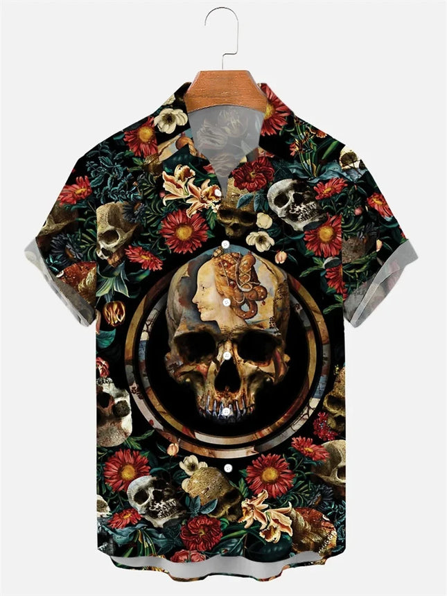 Men Skull Sugar Hawaiian Fashion Shirts