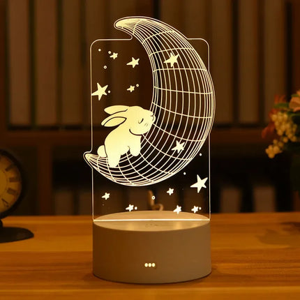 3D Acrylic Cat Animal LED Night Light