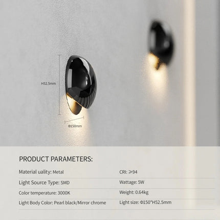 Round LED Induction Sensor 5W Modern Wall Sconce