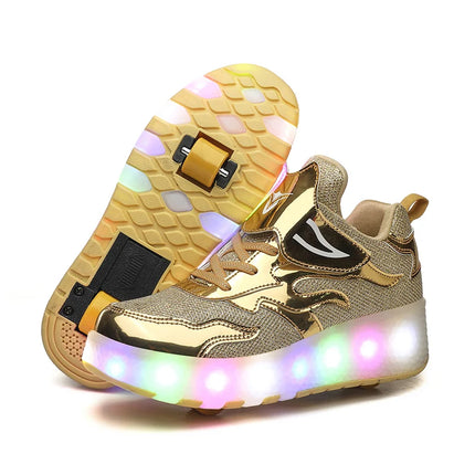 Kid Girl Tow Wheels LED Skate Shoes