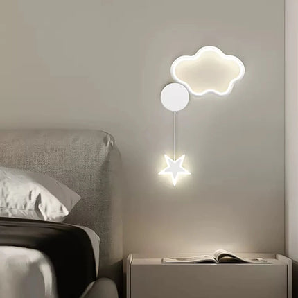 Modern Nordic Kids Room LED Star Cloud Wall Sconce