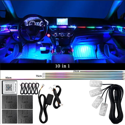 Auto LED RGB Ambient Rainbow Lighting Kits