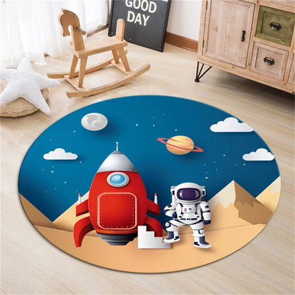 Kids Room 3D Astronaut Round Area Rug