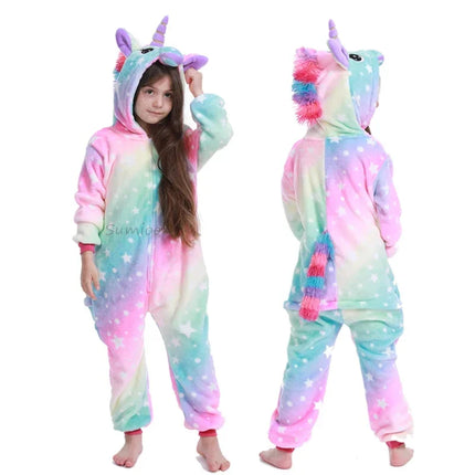 Baby Girl Winter Unicorn Pajama Costume Set